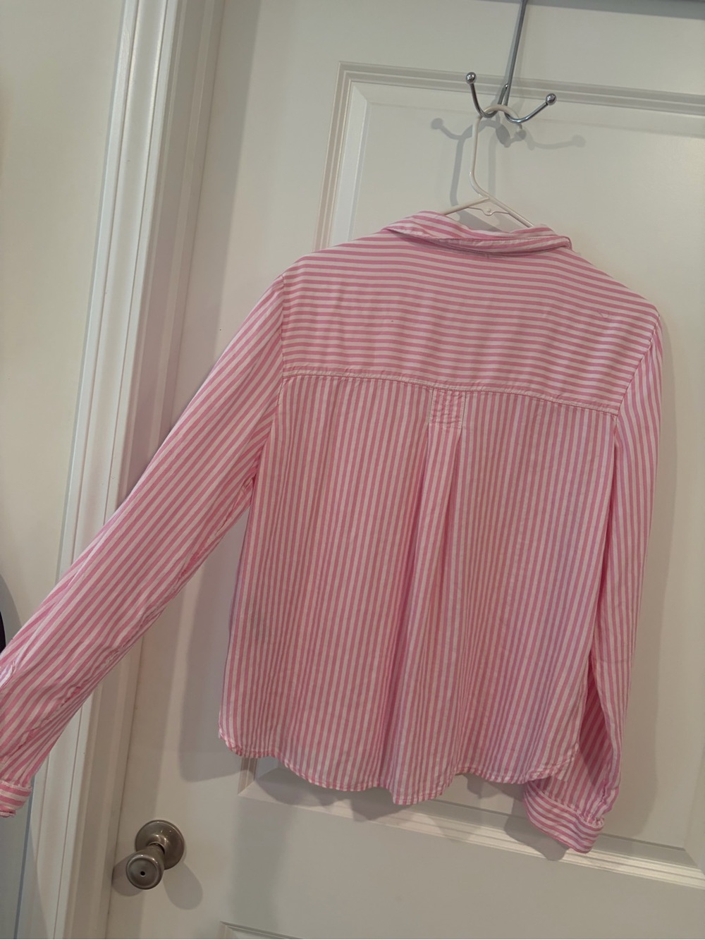 Beachlunchlounge Pink & White Striped Button Down Top (Size L) NWOT - Picture 3 of 3
